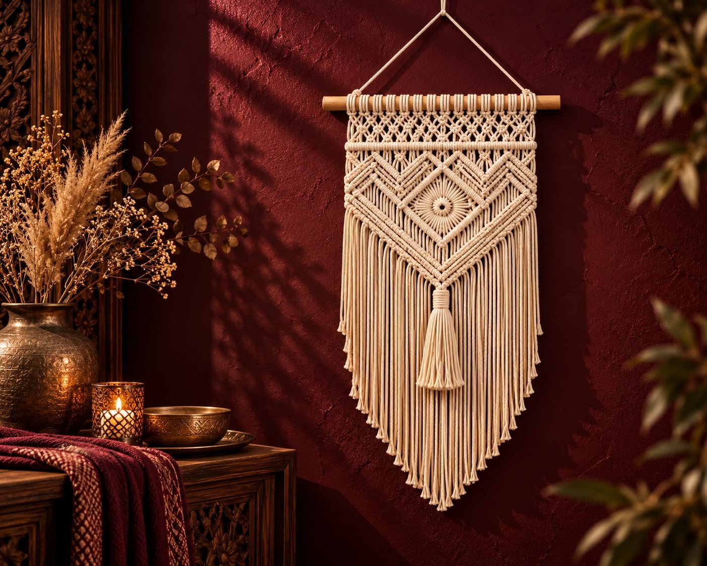 Two-Tier Drum Pendant with Diamond Lattice
