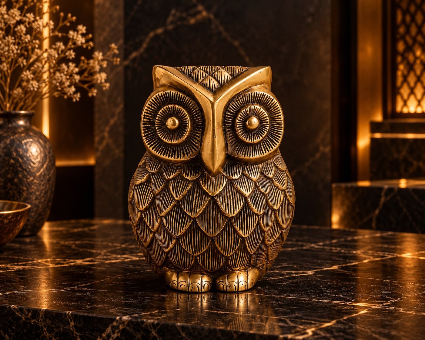 Royal owl sculpture