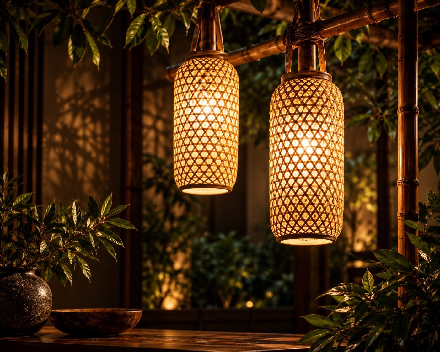 Woven Cylinder Pendant